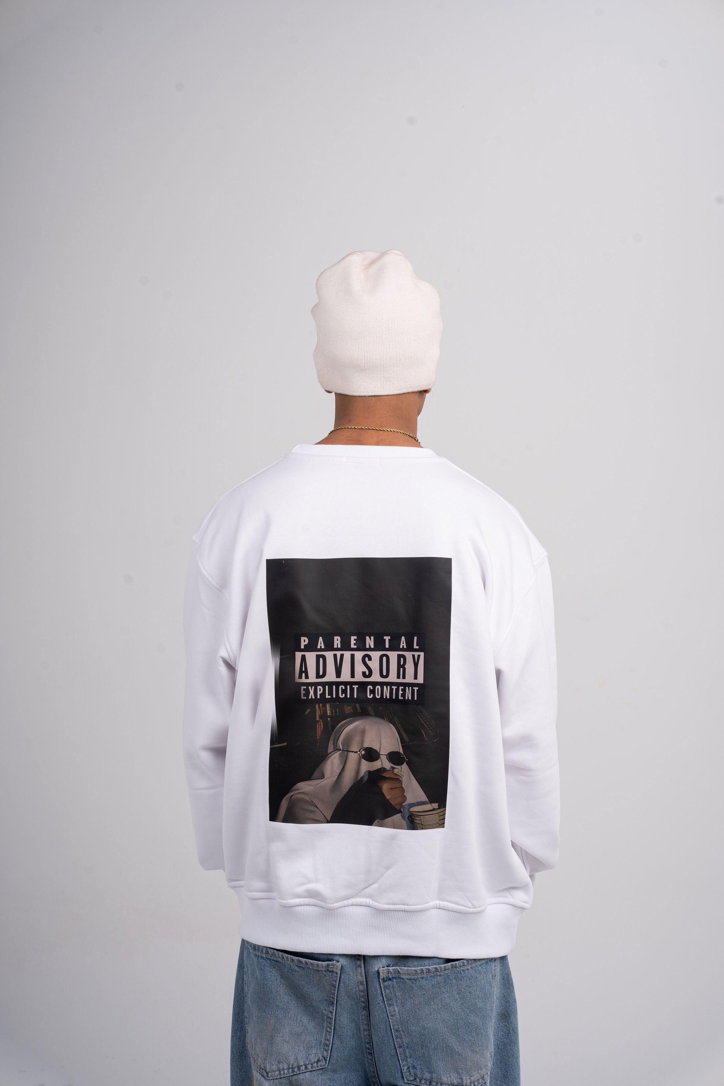 Explicit Content Oversized Crew Neck