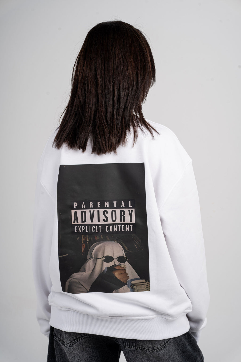 Explicit Content Oversized Crew Neck