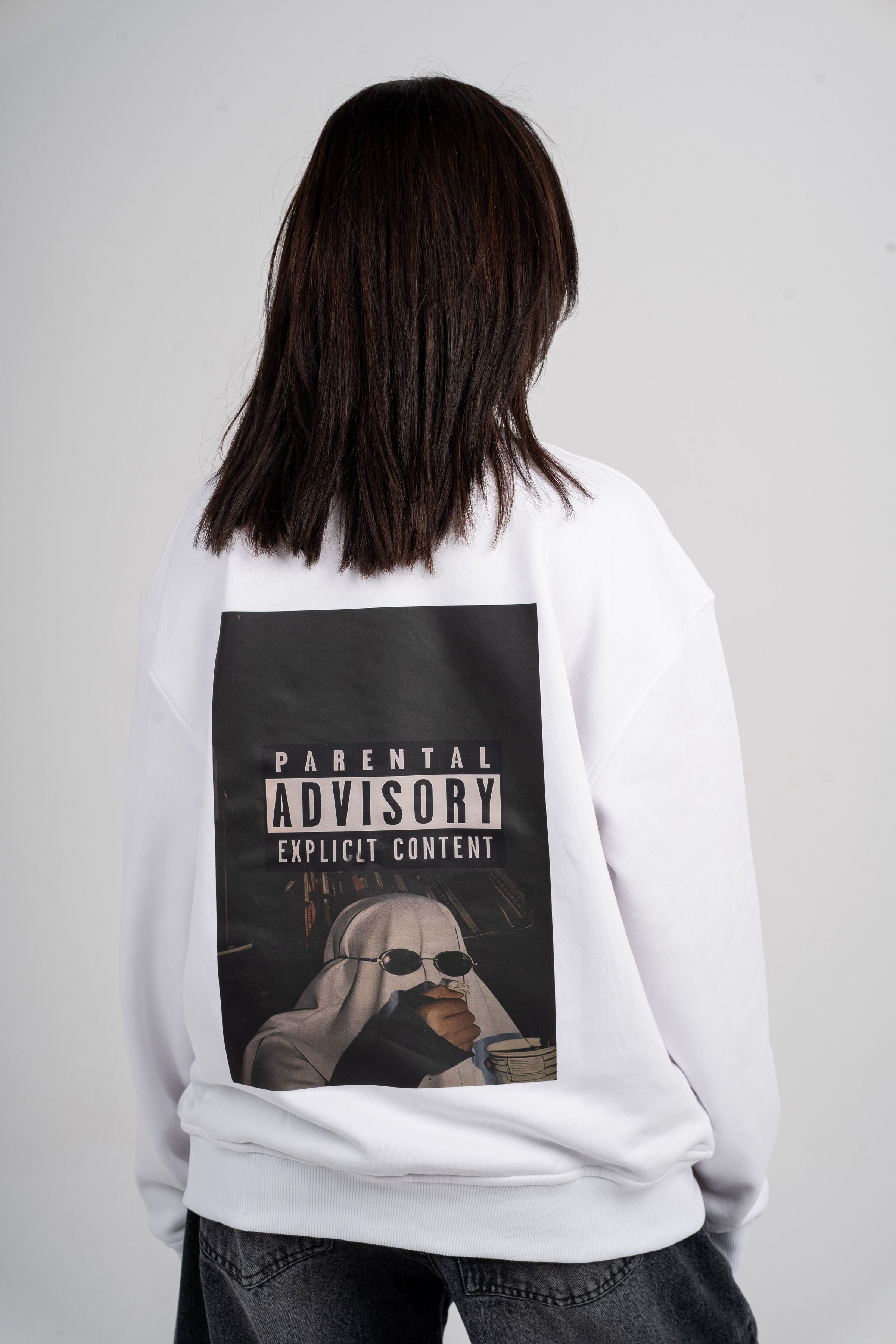 Explicit Content Oversized Crew Neck