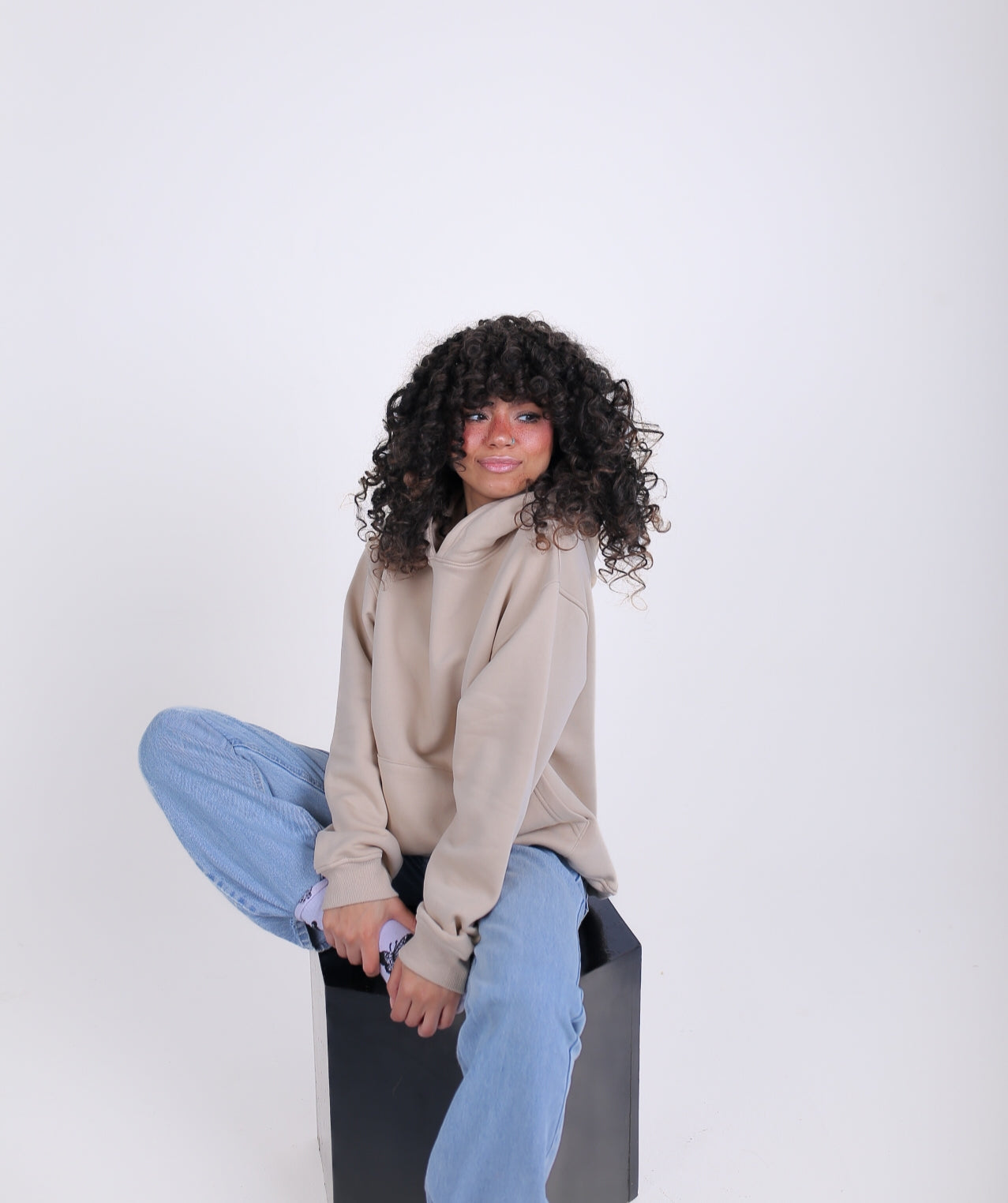 Plain Beige Oversized Hoodie