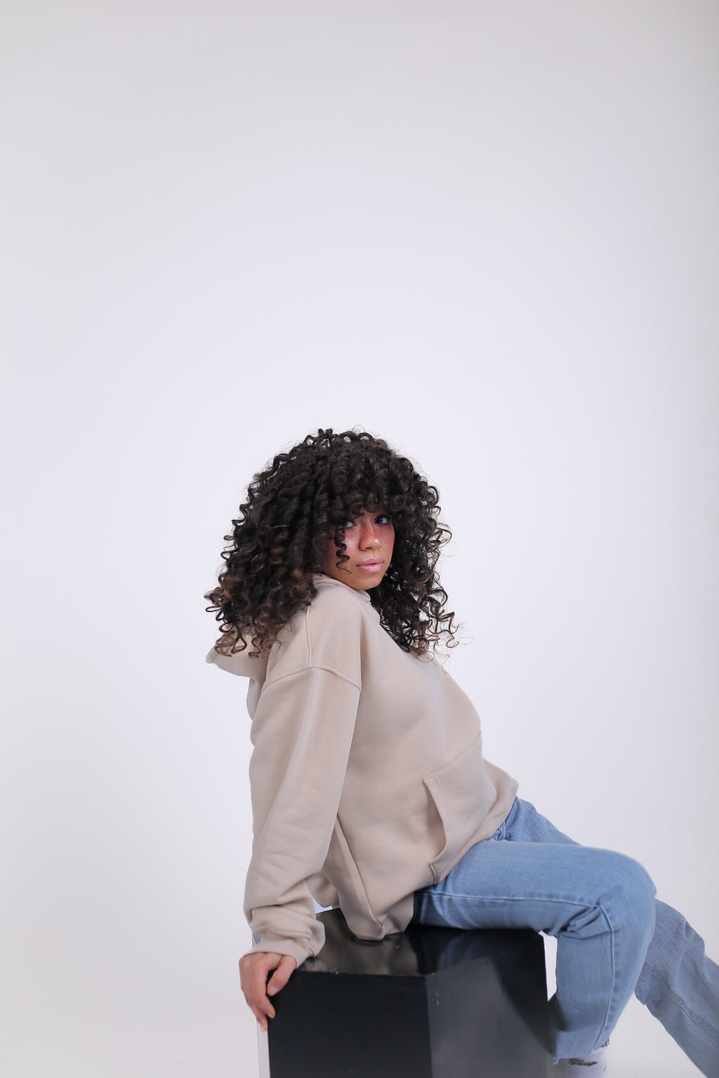 Plain Beige Oversized Hoodie