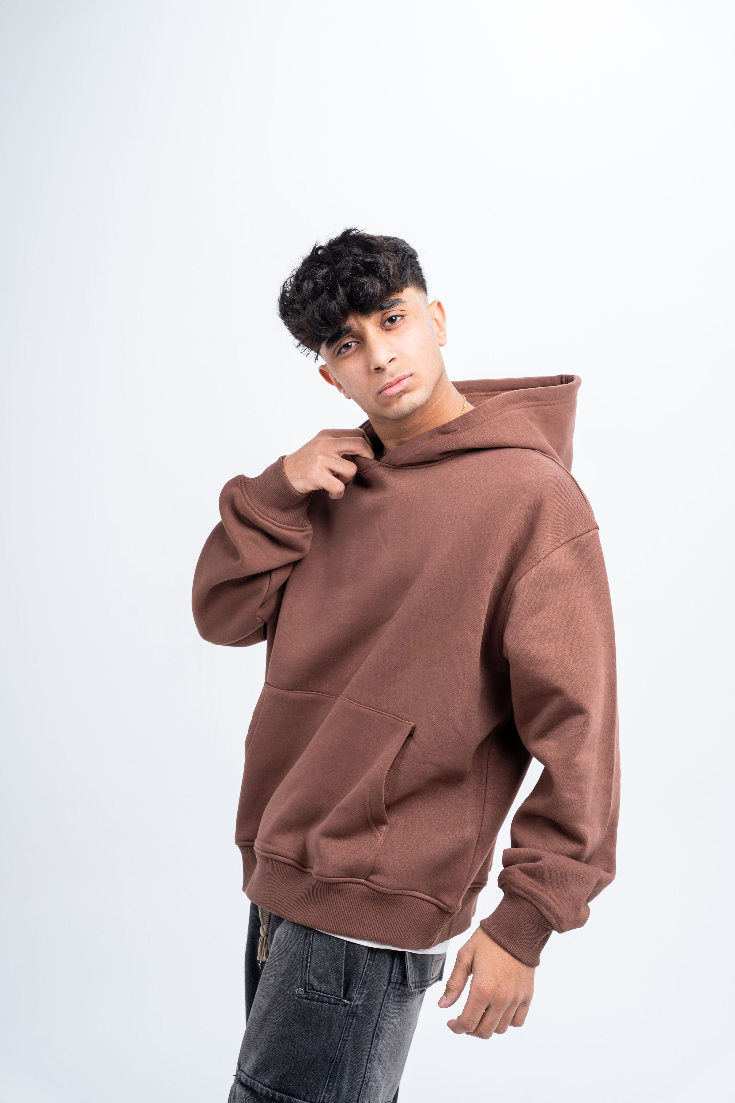 Plain Brown Oversized Hoodie