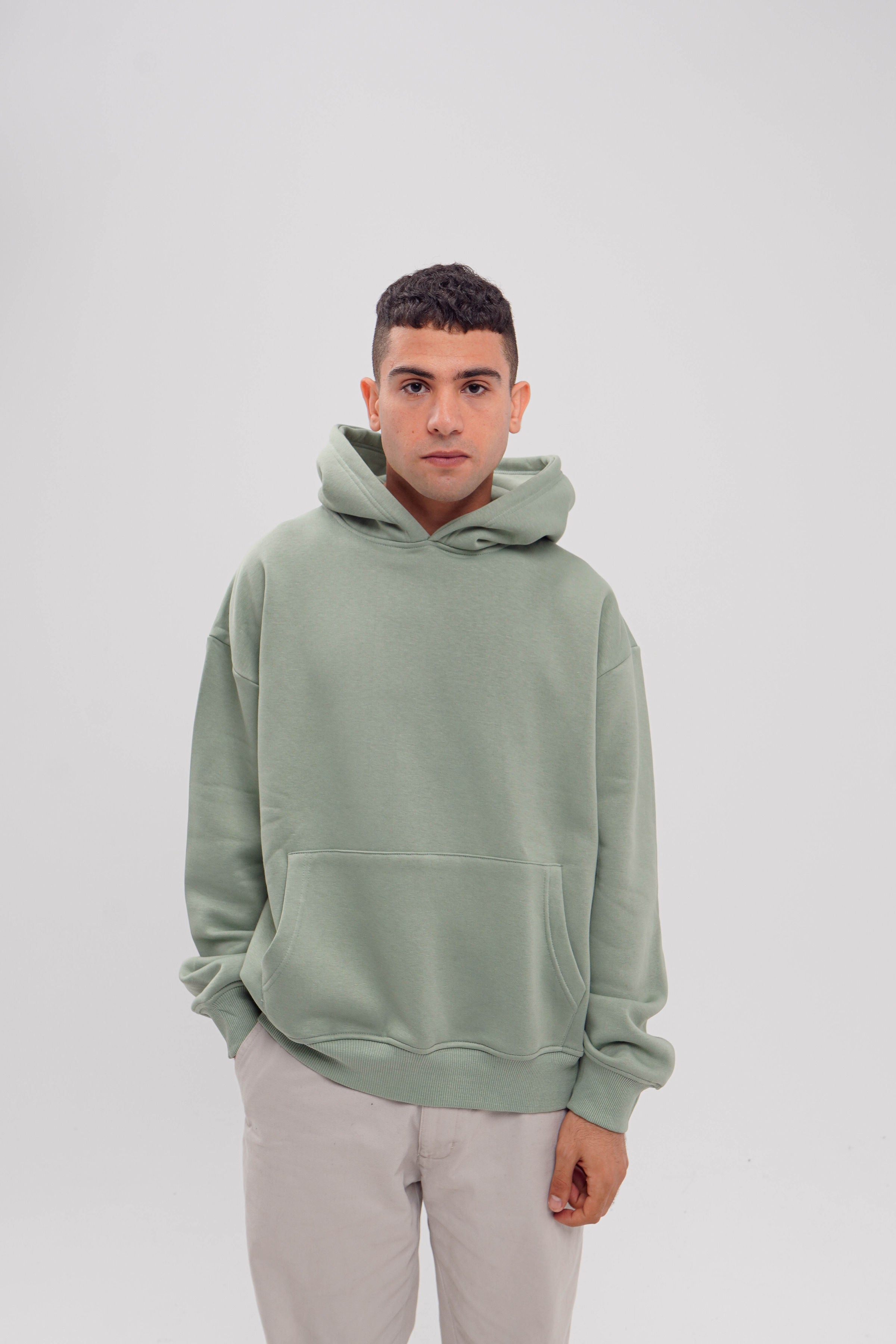 Plain Dark Mint Green Oversized Hoodie