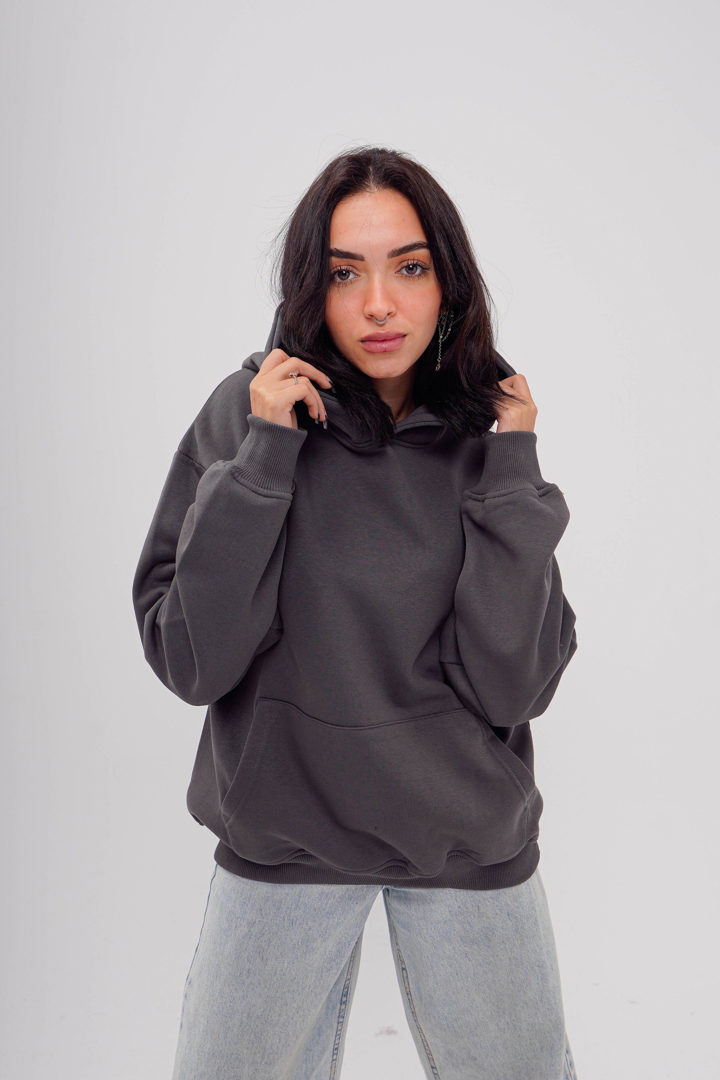 Plain Gray Oversized Hoodie