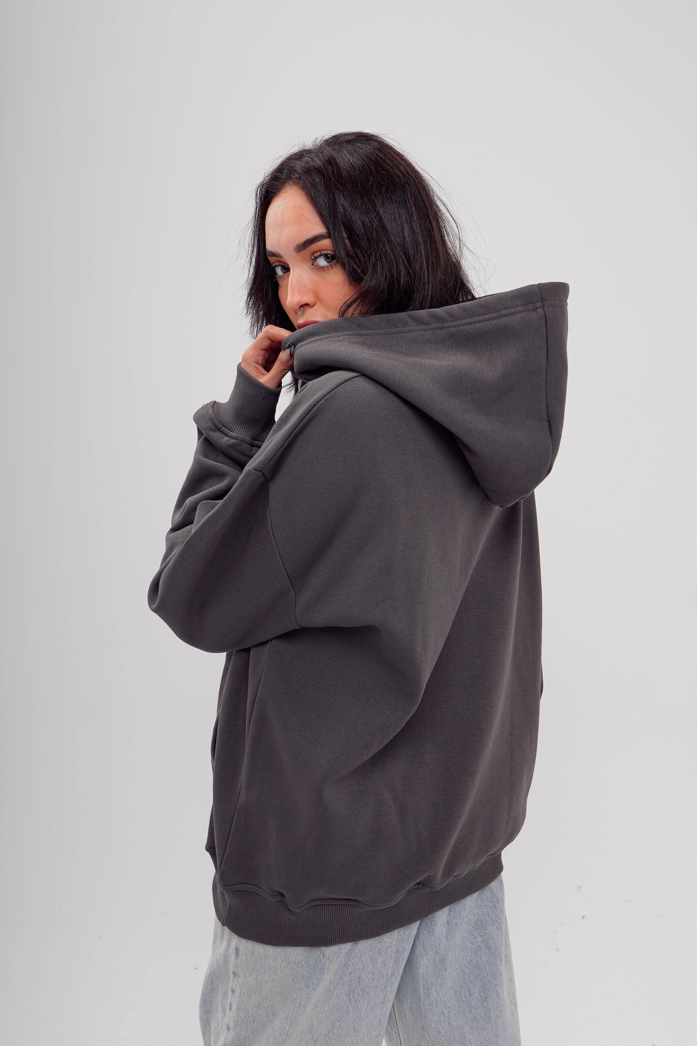 Plain Gray Oversized Hoodie