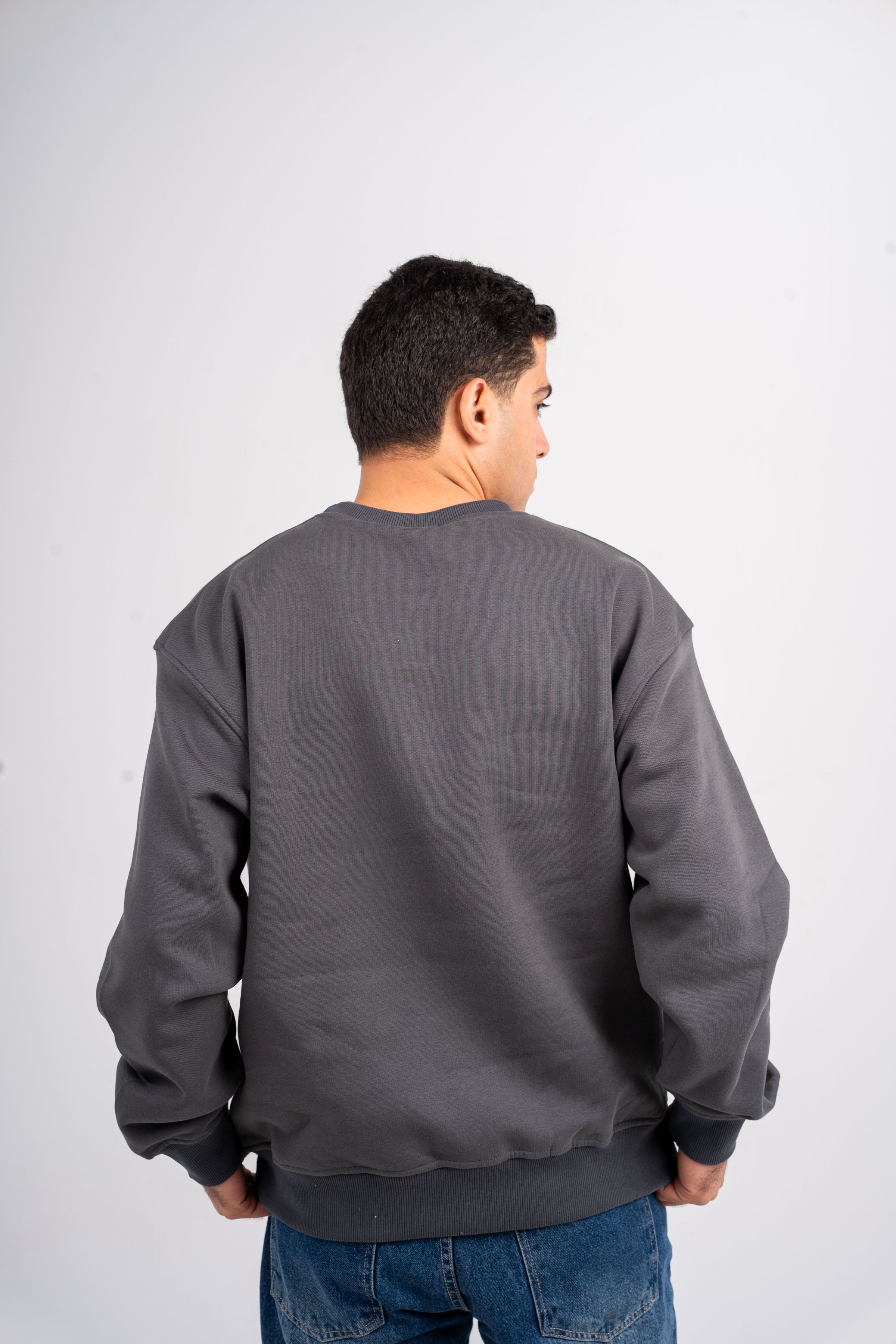 Plain Grey Oversized Crew Neck