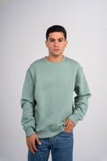 Plain  Mint Green Oversized Crew Neck