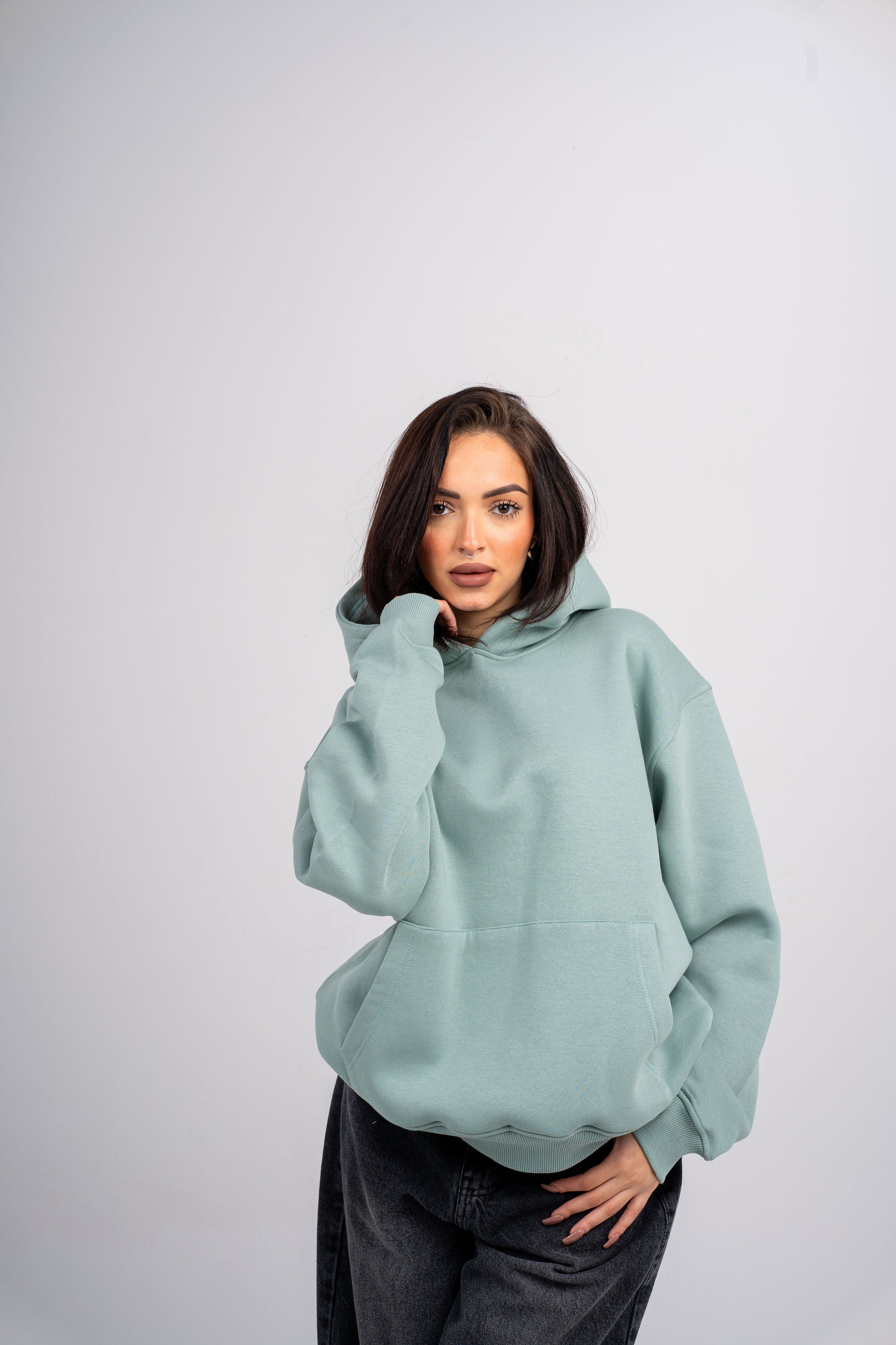 Plain Mint Green Oversized Hoodie