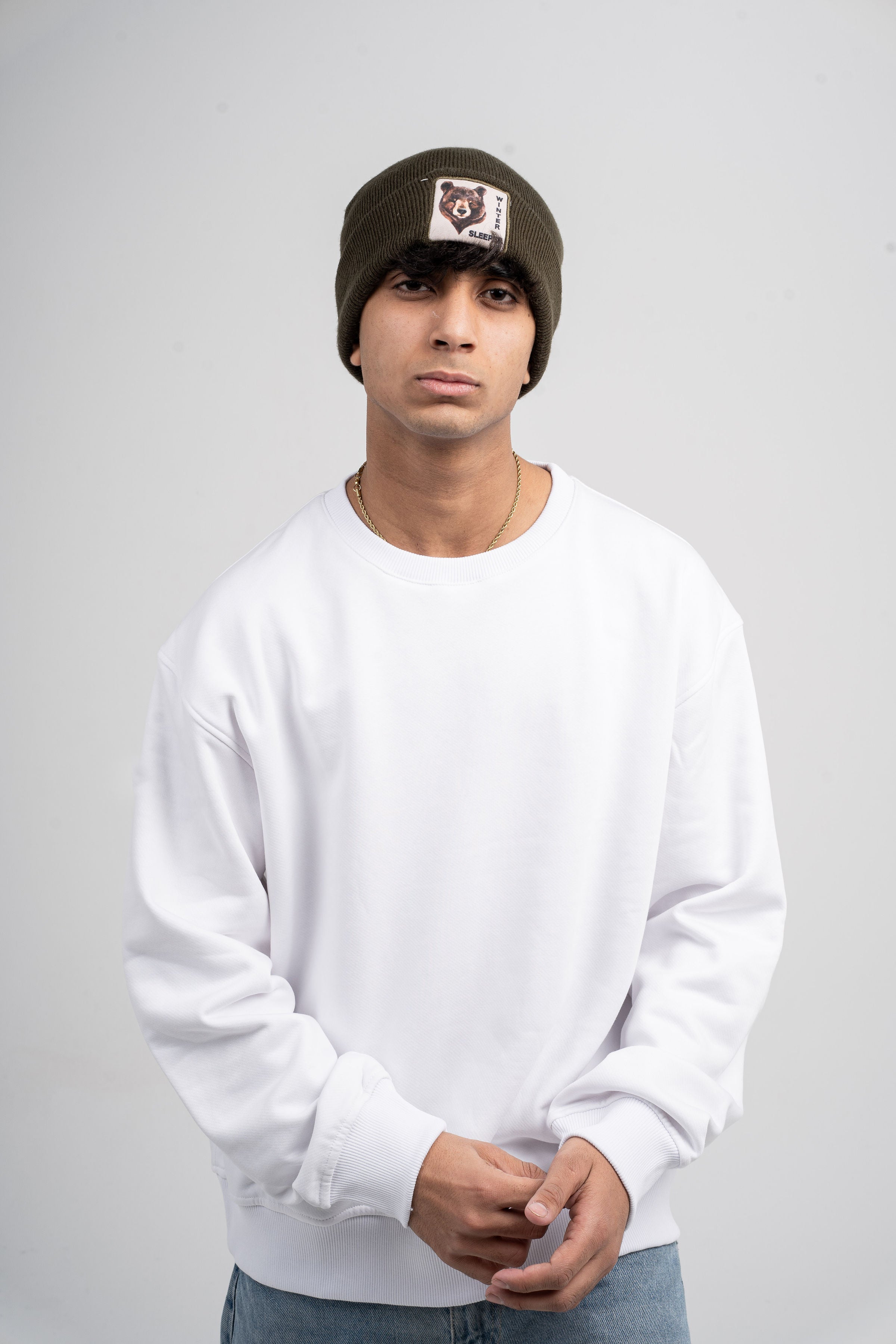 Plain White Oversized Crew Neck