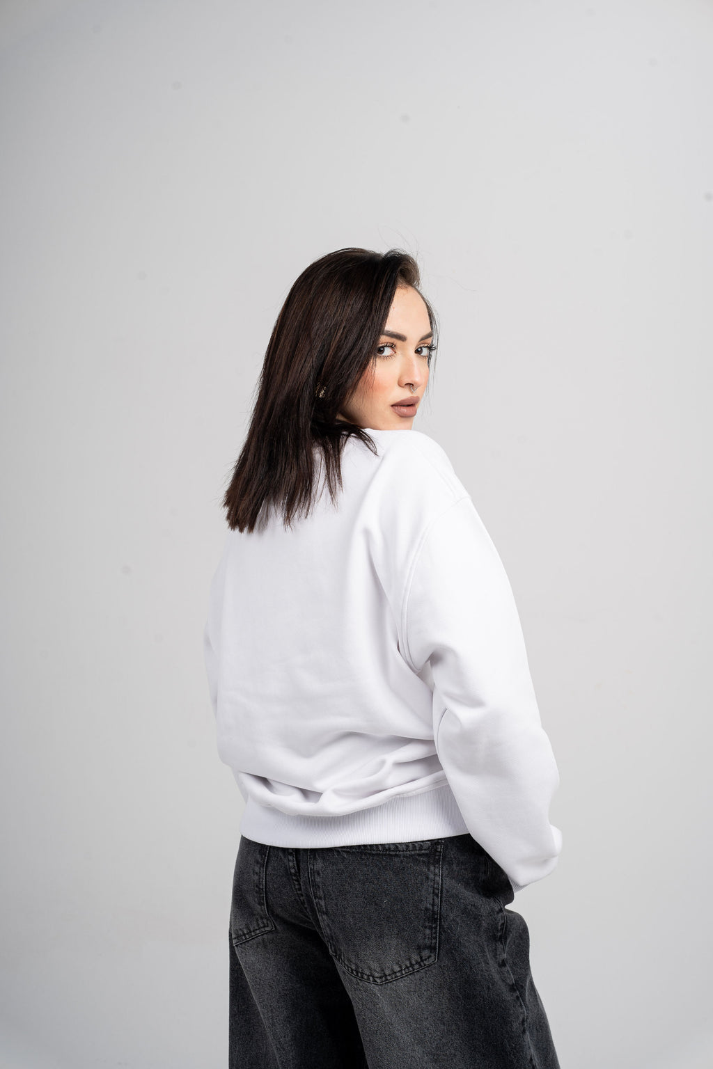 Plain White Oversized Crew Neck