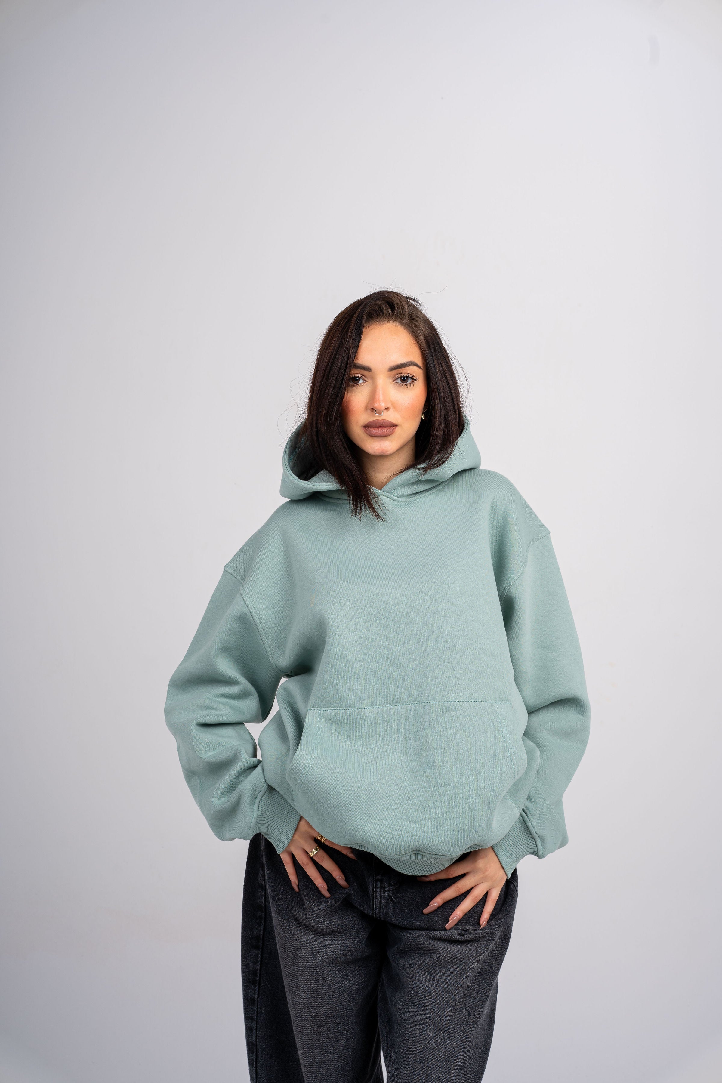 Plain Mint Green Oversized Hoodie