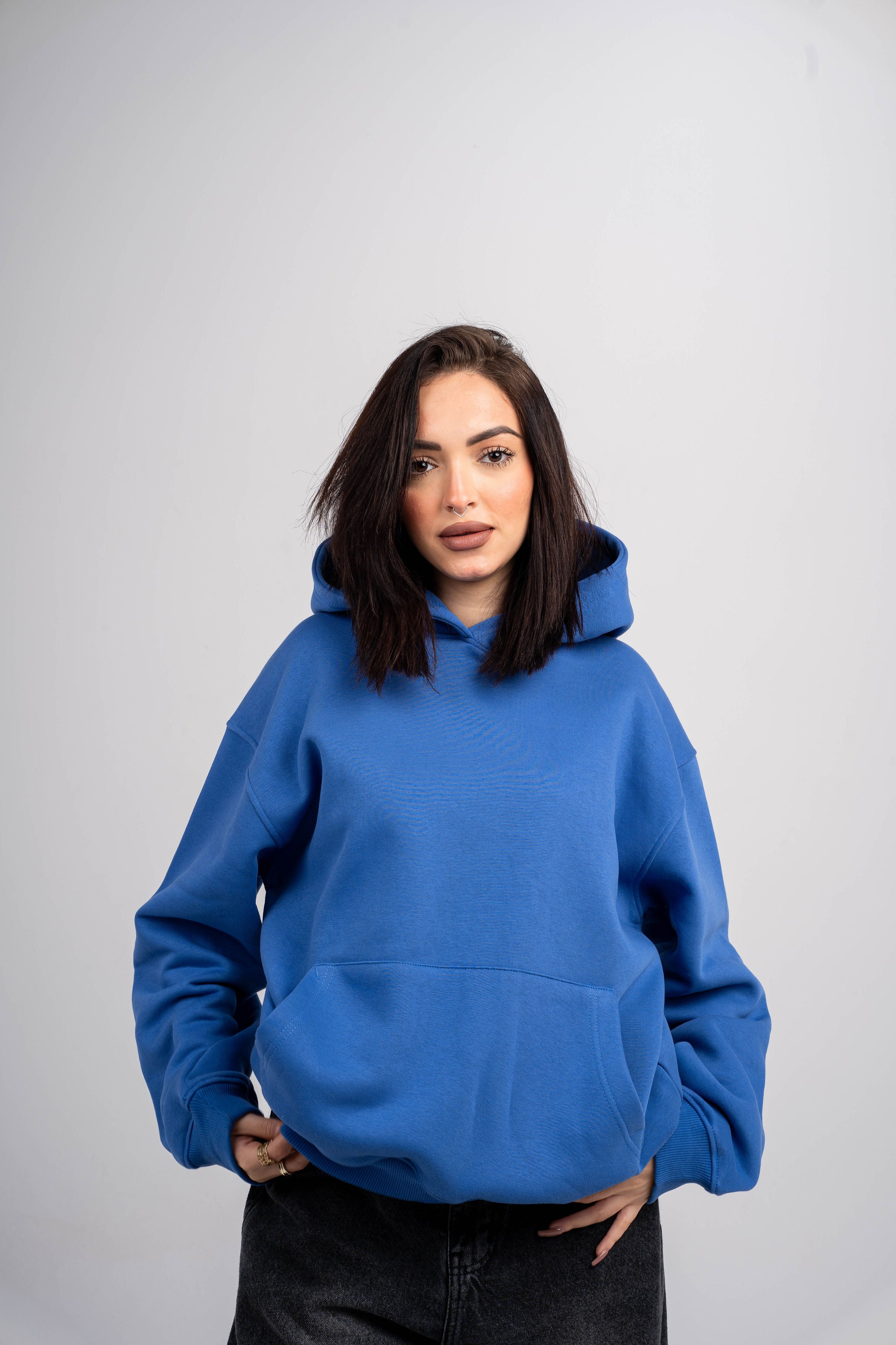 Plain Royal Blue Oversized Hoodie